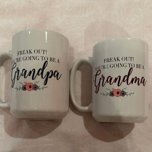 Grandpa and Grandma Floral Coffee Mug Set